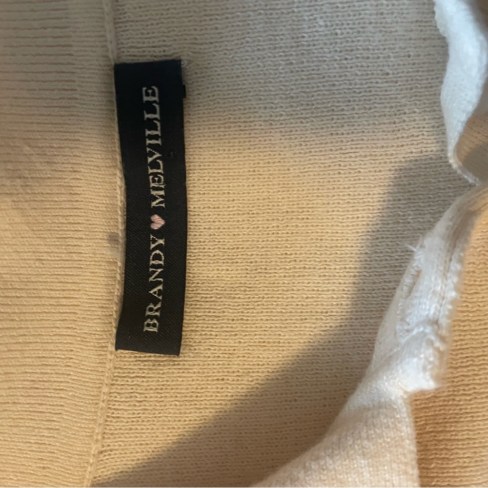 Brandy Melville Cream Button Down Polo Sweater 100% Cotton - Picture 3 of 4